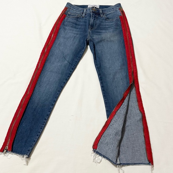 Etienne Marcel Denim Jeans with Signature Red Full Side-Zip Legs